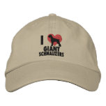 I Love Giant Schnauzers Embroidered Hat embroidered hats