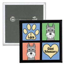 I Love Giant Schnauzers Pin