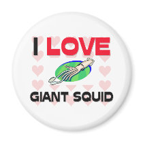 I Love Giant Squid magnets by AnimalShirts I Love Giant Squid magnets