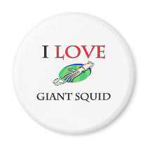 I Love Giant Squid magnets by tshirtshirts I Love Giant Squid magnets