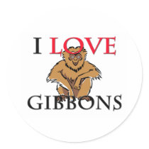 I Love Gibbons stickers