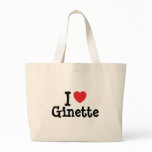 I love Ginette heart T-Shirt bags