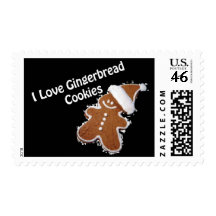 i love gingerbread cookies postage stamp
