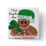 I Love Gingerbread Men Pinback Buttons