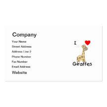 I Love Giraffes (2) Business Card Template