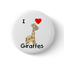 I Love Giraffes (2) Pinback Buttons
