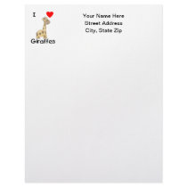 I Love Giraffes (2) Letterhead Design