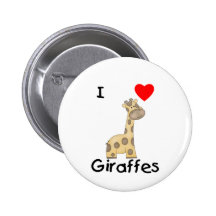 I Love Giraffes (2) Pinback Buttons