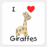 I Love Giraffes (2) Square Sticker