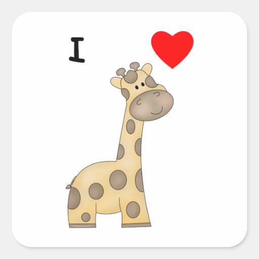 I Love Giraffes (3) Stickers