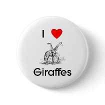 I love giraffes Button