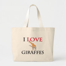 I Love Giraffes Canvas Bag