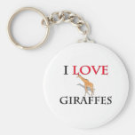 I Love Giraffes Key Chain