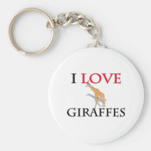 I Love Giraffes Key Chain