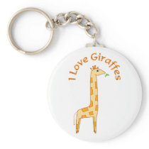 I Love Giraffes Keychains