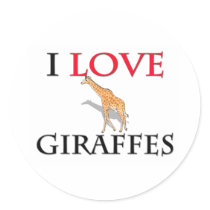 I Love Giraffes stickers