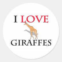 I Love Giraffes Sticker