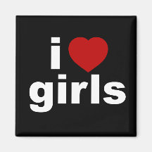 I Love Girls Black Magnet