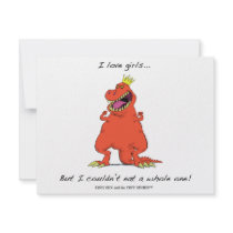 I love girls...But I couldn't eat a whole one! Personalized Invitation