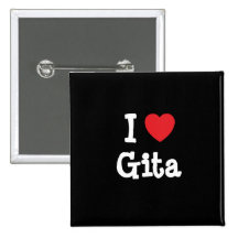 I love Gita heart T-Shirt Pin