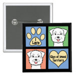 I Love Glen of Imaal Terriers Pinback Button