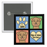 I Love Glen of Imaal Terriers Pinback Buttons