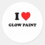 I Love Glow Paint Round Sticker