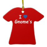 I Love Gnome's Christmas Tree Ornaments