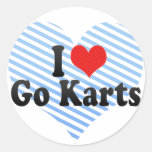 I Love Go Karts Round Sticker
