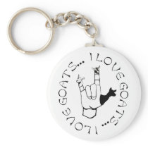 I Love Goats ASL Sign Language Hand Symbol Keychains