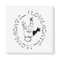 I Love Goats ASL Sign Language Hand Symbol magnets by GoatLady I Love Goats ASL Sign Language Hand Symbol magnets