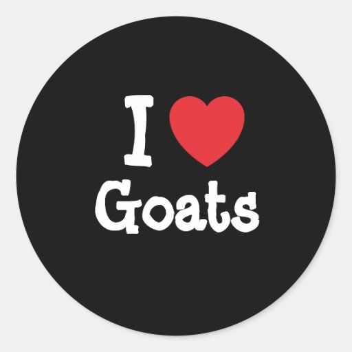 I love Goats heart custom personalized Classic Round Sticker | Zazzle