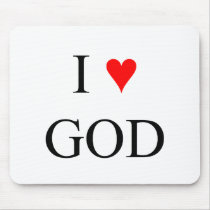 I Love God mousepads