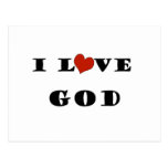 I Love God Postcard