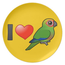 I Love Golden-capped Conures Dinner Plate