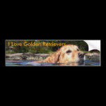 I Love Golden Retrievers - Bumper Sticker bumper stickers