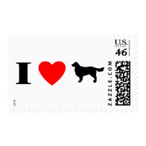 I Love Golden Retrievers Postage Stamps