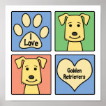 I Love Golden Retrievers Print