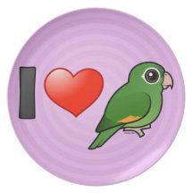 I Love Golden-winged Parakeets Dinner Plates