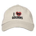 I Love Goldens embroidered hats by MenagerieMayhem I Love Goldens embroidered hats
