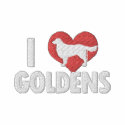I Love Goldens Women's embroidered shirts by MenagerieMayhem I Love Goldens Women's embroidered shirts