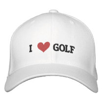 'I LOVE GOLF' BASEBALL CAP - Customized embroidered hats
