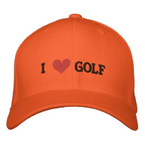 'I LOVE GOLF' BASEBALL CAP embroidered hats