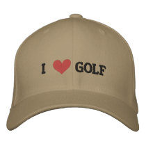 'I LOVE GOLF' BASEBALL CAP embroidered hats by dogiron 'I LOVE GOLF' BASEBALL CAP embroidered hats