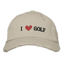 'I LOVE GOLF' BASEBALL CAP embroidered hats