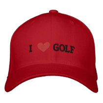 'I LOVE GOLF' BASEBALL CAP embroidered hats