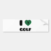 I Love Golf Bumper Sticker