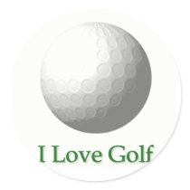 I Love Golf Design Sticker