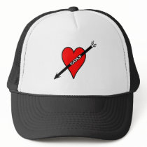 I Love Golf Heart Mesh Hats