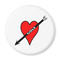 I Love Golf Heart Refrigerator Magnets